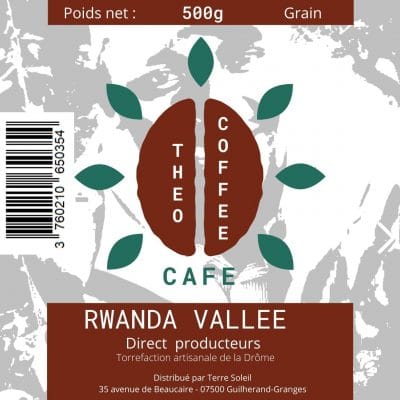 Etiquette Theo coffee grain 500g